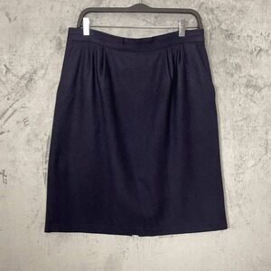 Vintage 90s Dark Academia Wool Midi Pencil Skirt Plus Size 16 Workwear Business